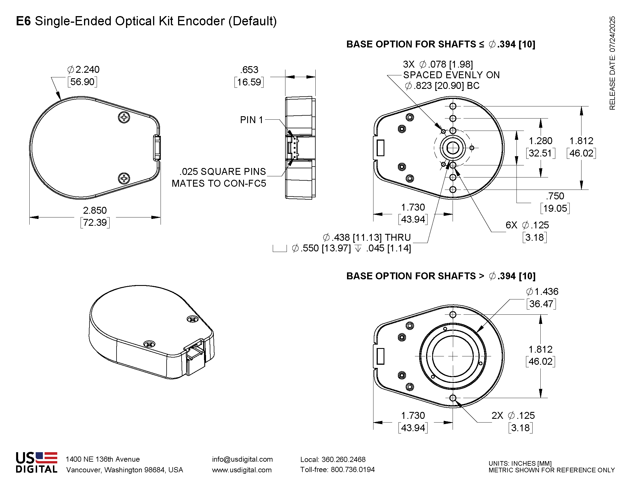 E6 Single Ended Mech Drawing Mechanical Drawing